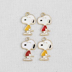 빨강노랑 스누피 싱글고리 팬던트 키링재료 귀걸이부자재 P-SS-0406